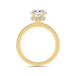 LADIES RING 2 1/2CT ROUND/OVAL DIAMOND 14K YELLOW GOLD (CENTER STONE OVAL DIAMOND 2CT ) - Image 2