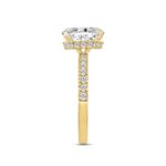 LADIES RING 2 1/2CT ROUND/OVAL DIAMOND 14K YELLOW GOLD (CENTER STONE OVAL DIAMOND 2CT ) - Image 3