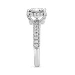 LADIES RING 3 3/4CT ROUND/PRINCESS DIAMOND 14K WHITE GOLD (CENTER STONE PRINCESS DIAMOND 3CT ) - Image 3