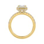 LADIES RING 4.00CT ROUND/EMERALD DIAMOND 14K YELLOW GOLD (CENTER STONE EMERALD DIAMOND 3.00CT) - Image 2