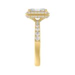 LADIES RING 4.00CT ROUND/EMERALD DIAMOND 14K YELLOW GOLD (CENTER STONE EMERALD DIAMOND 3.00CT) - Image 4