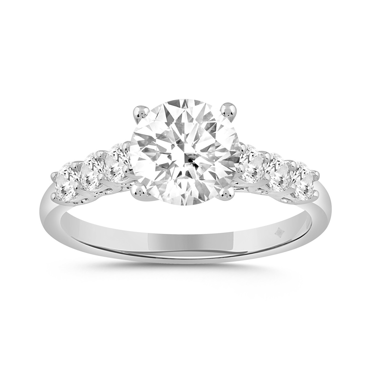 14K WHITE GOLD 2 3/8CT ROUND DIAMOND LADIES RING (CENTER STONE ROUND DIAMOND 2CT ) 1 14K WHITE GOLD 2 3/8CT ROUND DIAMOND LADIES RING (CENTER STONE ROUND DIAMOND 2CT ) - Image 1