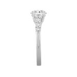 14K WHITE GOLD 2 3/8CT ROUND DIAMOND LADIES RING (CENTER STONE ROUND DIAMOND 2CT ) - Image 3