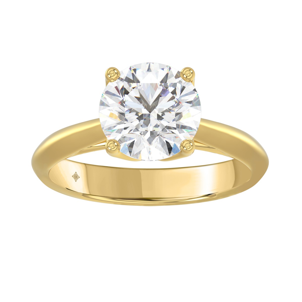 LADIES SOLITAIRE RING 2 1/2CT ROUND DIAMOND 14K YELLOW GOLD 1 LADIES SOLITAIRE RING 2 1/2CT ROUND DIAMOND 14K YELLOW GOLD - Image 1
