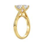 LADIES SOLITAIRE RING 4CT ROUND DIAMOND 14K YELLOW GOLD - Image 3