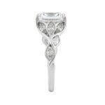 14K White Gold Radiant Cut Diamond Ring 4 1/5Ct With Marquise Side Stones Ladies Engagement Ring 3Ct Radiant Center Stone (Color F-G -Clarity Vs1/Vs2 - Image 3