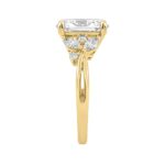 14K Yellow Gold 3 1/2Ct Lab-Grown Diamond Engagement Ring For Women 3Ct Oval Center With Marquise & Round Side Stones, Elegant Bridal Ring (Color F-G - Image 3