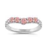 ETERNAL BLUSH COLLECTION LADIES BAND 1CT PINK ROUND DIAMOND 14K WHITE GOLD