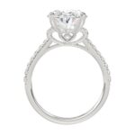 14K WHITE GOLD 4 1/2CT ROUND/OVAL DIAMOND LADIES BRIDAL SET (CENTER STONE OVAL DIAMOND 4.00CT) - Image 2