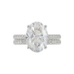 14K WHITE GOLD 4 1/2CT ROUND/OVAL DIAMOND LADIES BRIDAL SET (CENTER STONE OVAL DIAMOND 4.00CT) - Image 5