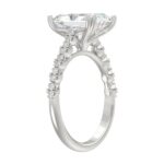Ladies 14K White Gold Ladies Elegance- Bridal Set 3 1/3CT Round & Radiant Diamond 3.00CT Radiant Center stone (Color F-G -Clarity VS1/VS2) - Image 3