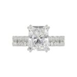 Ladies 14K White Gold Ladies Elegance- Bridal Set 3 1/3CT Round & Radiant Diamond 3.00CT Radiant Center stone (Color F-G -Clarity VS1/VS2) - Image 5