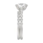 Ladies 14K White Gold Ladies Elegance- Bridal Set 3 1/3CT Round Diamond 3.00CT Round Center stone (Color F-G -Clarity VS1/VS2) - Image 4