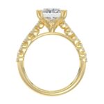 Ladies 14K Yellow Gold Ladies Elegance- Bridal Set 3 1/3CT Round & Radiant Diamond 3.00CT Radiant Center stone (Color F-G -Clarity VS1/VS2) - Image 2