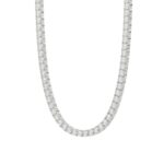 14K WHITE GOLD 4.00CT 16" ROUND DIAMOND LADIES TENNIS NECKLACE - Image 3