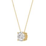 14K YELLOW GOLD 1.00CT ROUND DIAMOND LADIES SOLITAIRE PENDANT WITH UNDER-PASS CHAIN (CENTER STONE ROUND DIAMOND 1CT) - Image 3