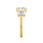 LADIES RING 5CT EMERALD DIAMOND 14K YELLOW GOLD (CENTER STONE EMERALD DIAMOND 3CT ) - Image 3