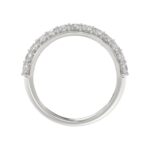 14K WHITE GOLD 2 1/2CT ROUND/EMERALD DIAMOND LADIES BAND - Image 2