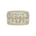 14K YELLOW GOLD 5.00CT ROUND/EMERALD DIAMOND LADIES BAND - Image 5
