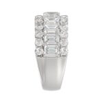 LADIES BAND 3 1/2CT ROUND/EMERALD DIAMOND 14K WHITE GOLD - Image 3