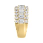 LADIES BAND 3 1/2CT ROUND/EMERALD DIAMOND 14K YELLOW GOLD - Image 3