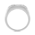 MENS RING 2.00CT ROUND/EMERALD DIAMOND 14K WHITE GOLD - Image 2