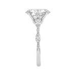 14K WHITE GOLD 4.00CT ROUND/OVAL/MARQUISE DIAMOND LADIES RING (CENTER STONE OVAL DIAMOND 3 1/2CT) - Image 3
