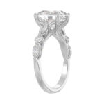 Elegant 14K White Gold Bridal Fancy Ring for Ladies 3 3/4CT Round & Marquise& Oval Cut Diamonds 3.00CT Center stone (Color F-G -Clarity VS1/V - Image 3