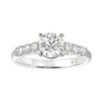 LADIES RING 1 1/2CT ROUND DIAMOND 14K WHITE GOLD (CENTER STONE ROUND DIAMOND 1CT)