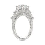 LADIES RING 3 3/4CT ROUND/TRAPEZOID/BAGUETTE DIAMOND 14K WHITE GOLD (CENTER STONE ROUND DIAMOND 2CT ) - Image 3