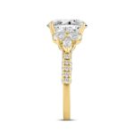 LADIES RING 4 1/3CT ROUND/PEAR/OVAL/MARQUISE DIAMOND 14K YELLOW GOLD (CENTER STONE OVAL DIAMOND 3.00CT) - Image 3