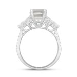 LADIES RING 5CT ROUND/PRINCESS/EMERALD DIAMOND 14K WHITE GOLD (CENTER STONE EMERALD DIAMOND 3CT ) - Image 2