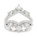 14K WHITE GOLD 1 3/4CT ROUND/EMERALD/PEAR/OVAL DIAMOND LADIES RING