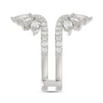 14K WHITE GOLD 2CT ROUND/MARQUISE DIAMOND LADIES WRAP RING - Image 2