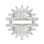 14K WHITE GOLD 2CT ROUND/MARQUISE DIAMOND LADIES WRAP RING - Image 3