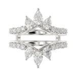 LADIES ENHANCERS RING 1 3/4CT ROUND/PEAR/DIAMOND 14K WHITE GOLD - Image 2