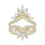 LADIES ENHANCERS RING 2 1/4CT ROUND/PEAR/MARQUISE DIAMOND 14K YELLOW GOLD