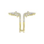 LADIES ENHANCERS RING 2 1/4CT ROUND/PEAR/MARQUISE DIAMOND 14K YELLOW GOLD - Image 4