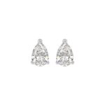 LADIES SOLITAIRE EARRINGS 2CT PEAR DIAMOND 14K WHITE GOLD