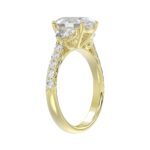 LADIES RING 3CT ROUND/OVAL/HALF MOON DIAMOND 14K YELLOW GOLD (CENTER STONE OVAL DIAMOND 2CT ) - Image 3