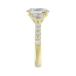 LADIES RING 3CT ROUND/OVAL/HALF MOON DIAMOND 14K YELLOW GOLD (CENTER STONE OVAL DIAMOND 2CT ) - Image 4