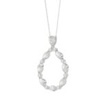 14K WHITE GOLD 2.00CT ROUND/MARQUISE/PEAR DIAMOND LADIES PENDANT - Image 3