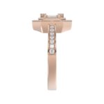LADIES RING 3/4CT ROUND/BAGUETTE/PRINCESS TRAPEZOID RUBY DIAMOND 14K ROSE GOLD - Image 4