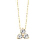 LADIES NECKLACE 1CT ROUND DIAMOND 14K YELLOW GOLD WITH CHAIN