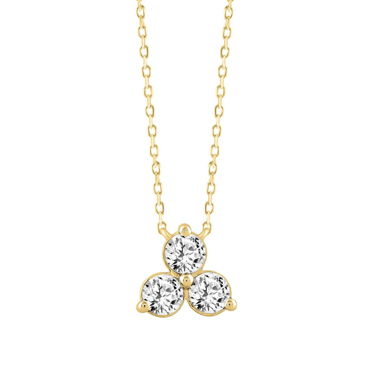 LADIES NECKLACE 1CT ROUND DIAMOND 14K YELLOW GOLD WITH CHAIN 1 LADIES NECKLACE 1CT ROUND DIAMOND 14K YELLOW GOLD WITH CHAIN - Image 1