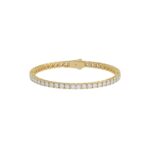 14K YELLOW GOLD 5.00CT ROUND DIAMOND MEN'S TENNIS BRACELET