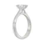 LADIES SOLITAIRE RING 1CT EMERALD DIAMOND 14K WHITE GOLD - Image 3