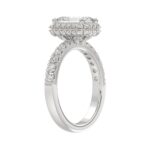 14K WHITE GOLD 4.00CT ROUND/EMERALD DIAMOND LADIES RING (CENTER STONE EMERALD DIAMOND 3.00CT) - Image 4