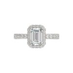 14K WHITE GOLD 4.00CT ROUND/EMERALD DIAMOND LADIES RING (CENTER STONE EMERALD DIAMOND 3.00CT) - Image 2