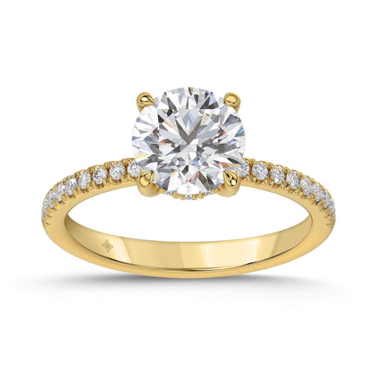 14K YELLOW GOLD 1 3/4CT ROUND DIAMOND LADIES RING (CENTER STONE ROUND DIAMOND 1 1/2CT) 1 14K YELLOW GOLD 1 3/4CT ROUND DIAMOND LADIES RING (CENTER STONE ROUND DIAMOND 1 1/2CT) - Image 1